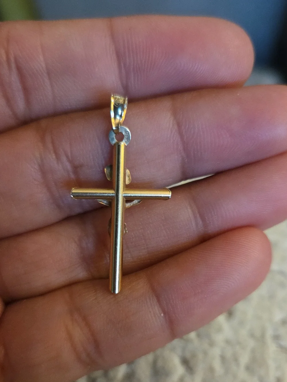 Vintage 14K Stamped Gold Crucifix Pendant